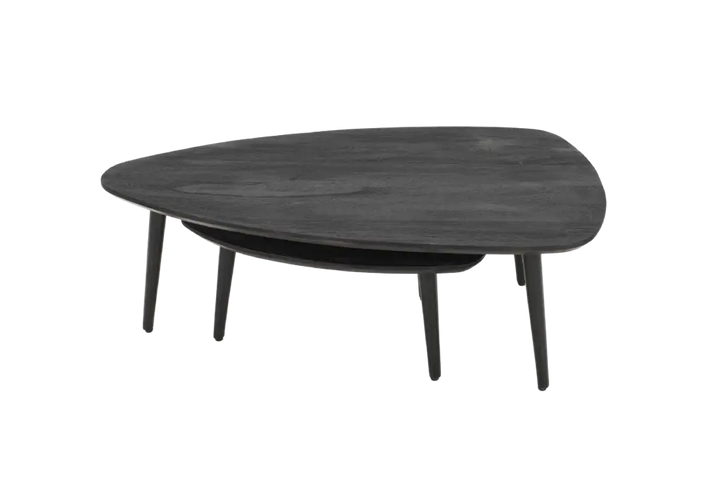 Mangohouten Salontafel set Surya - Zwart - 110 cm