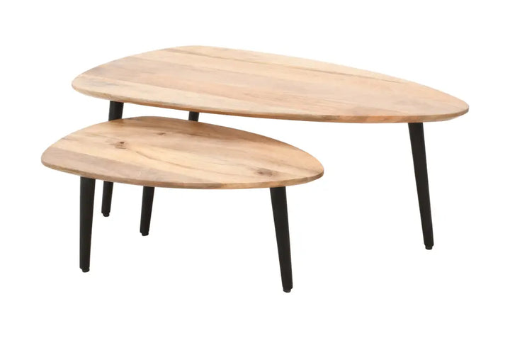 Mangohouten Salontafel Set Surya - 110 cm