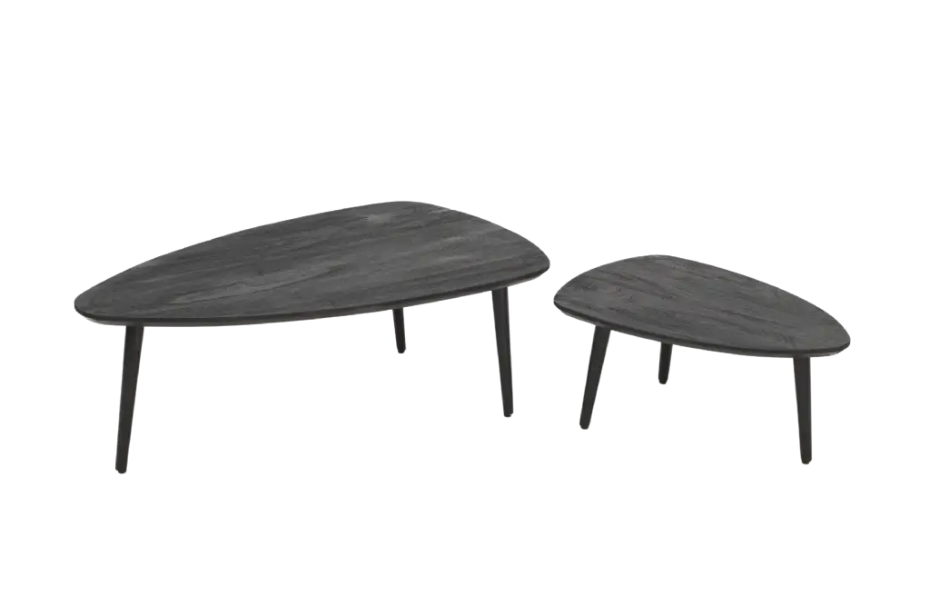 Mangohouten Salontafel set Surya - Zwart - 110 cm