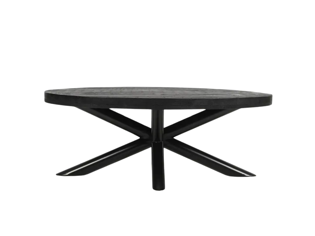 Mangohouten Salontafel Indra 120 cm - Zwart