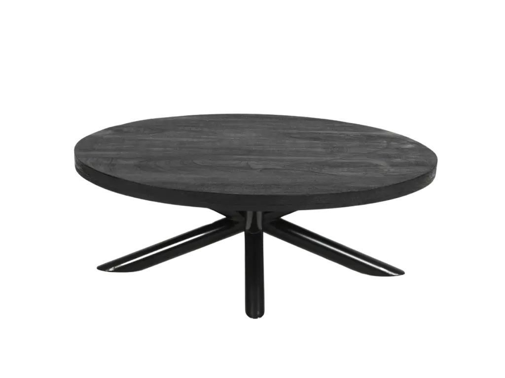 Mangohouten Salontafel Indra 120 cm - Zwart